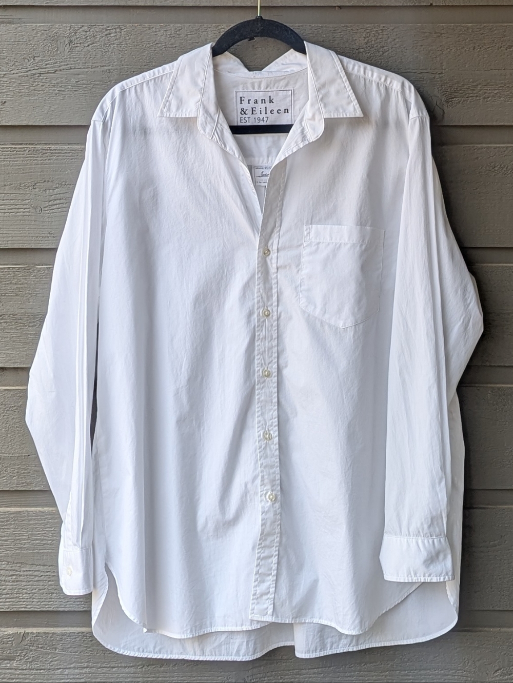 NWOT Frank & Eileen Joedy Cotton Button-Up Shirt White Size Large - Picture 9 of 9